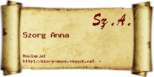 Szorg Anna névjegykártya
